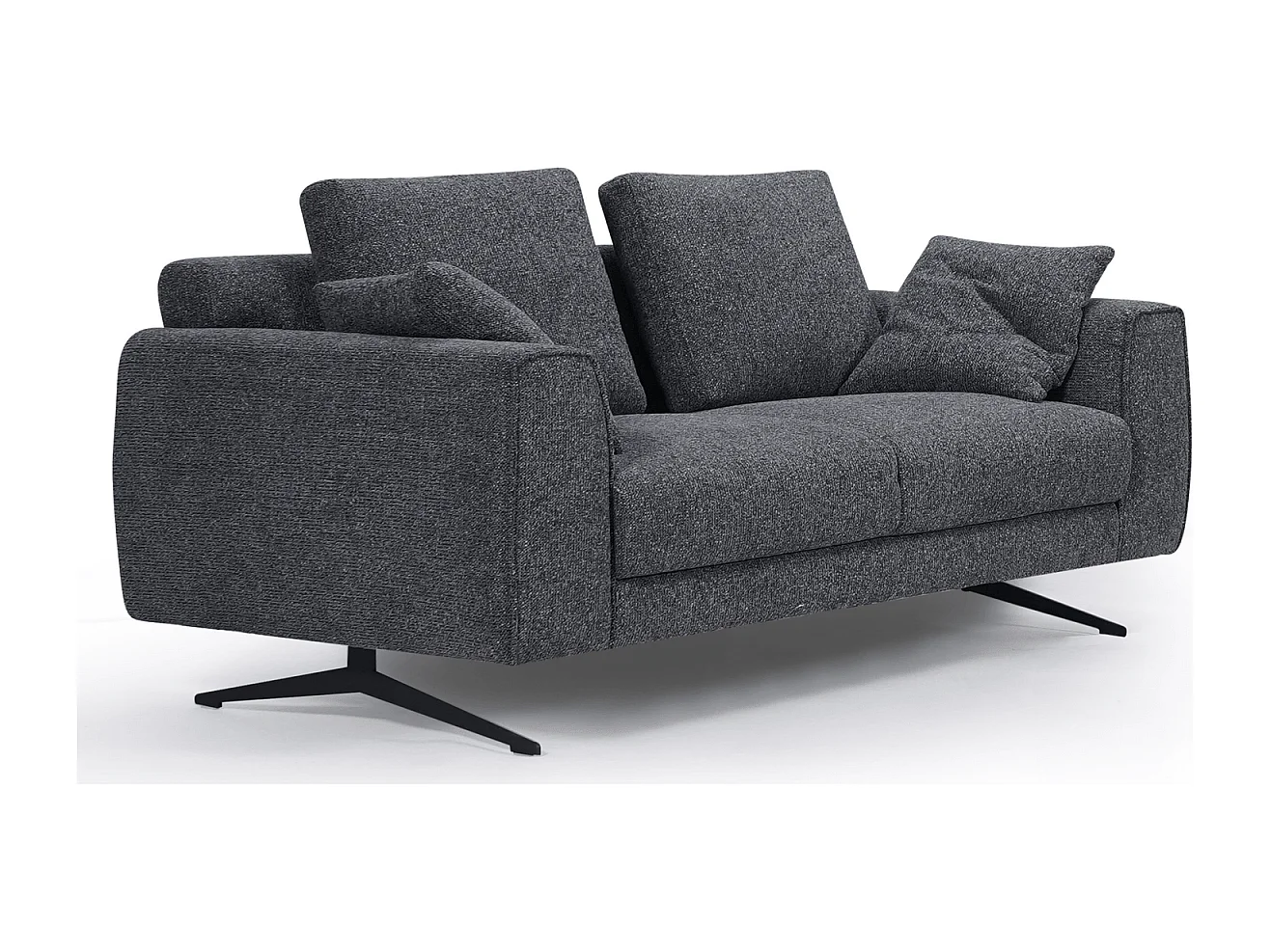 Canapé Detroit - 2 places - Tissu - Gris