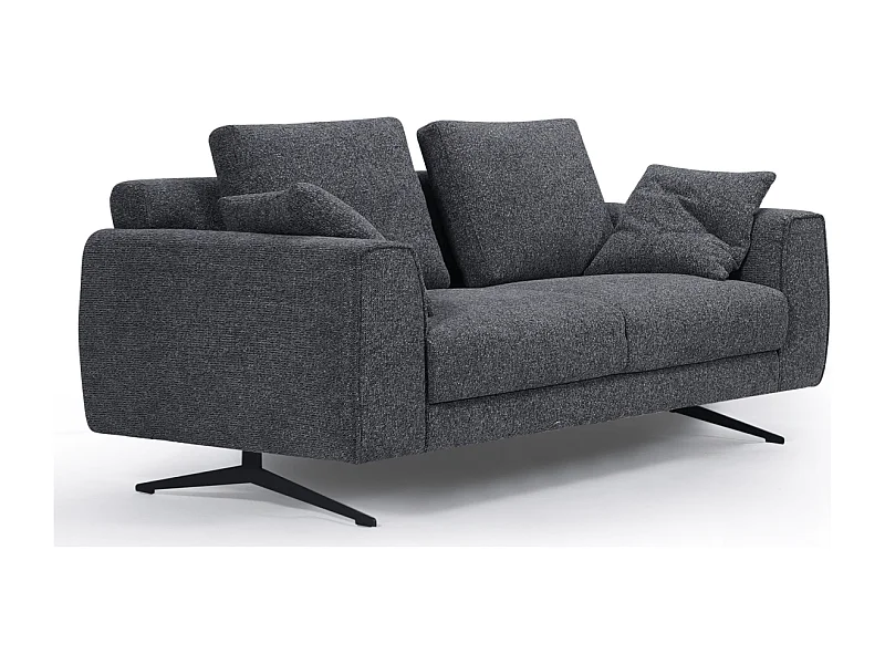 Canapé Detroit - 2 places - Tissu - Gris