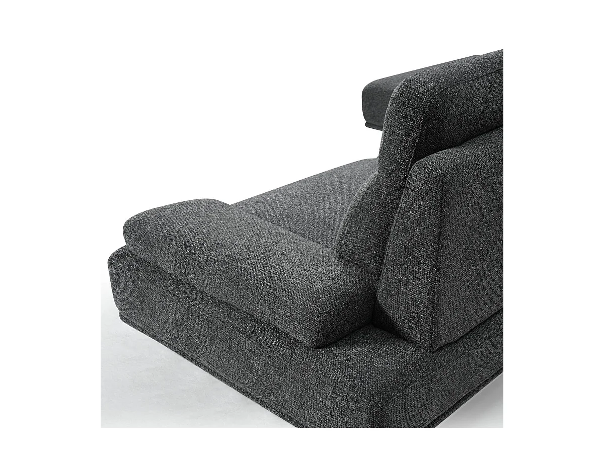 Canapé d'angle droite Seattle - 4 places - Tissu - Gris