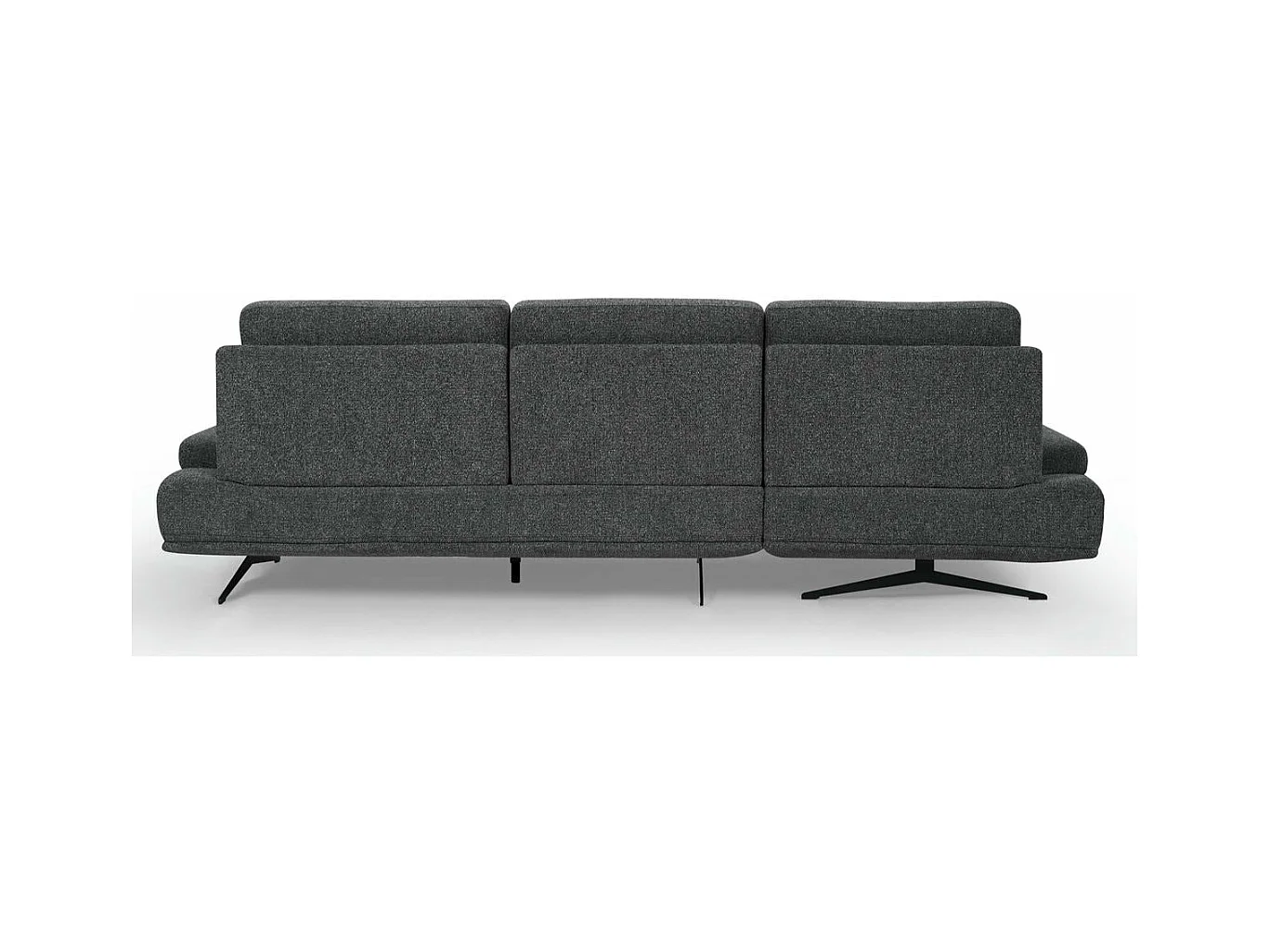Canapé d'angle droite Seattle - 4 places - Tissu - Gris