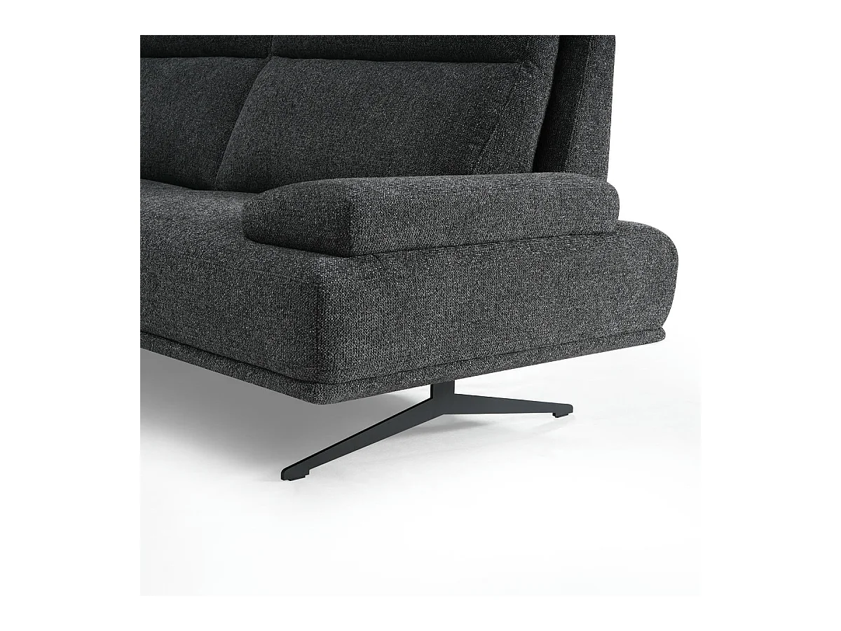 Canapé d'angle droite Seattle - 4 places - Tissu - Gris