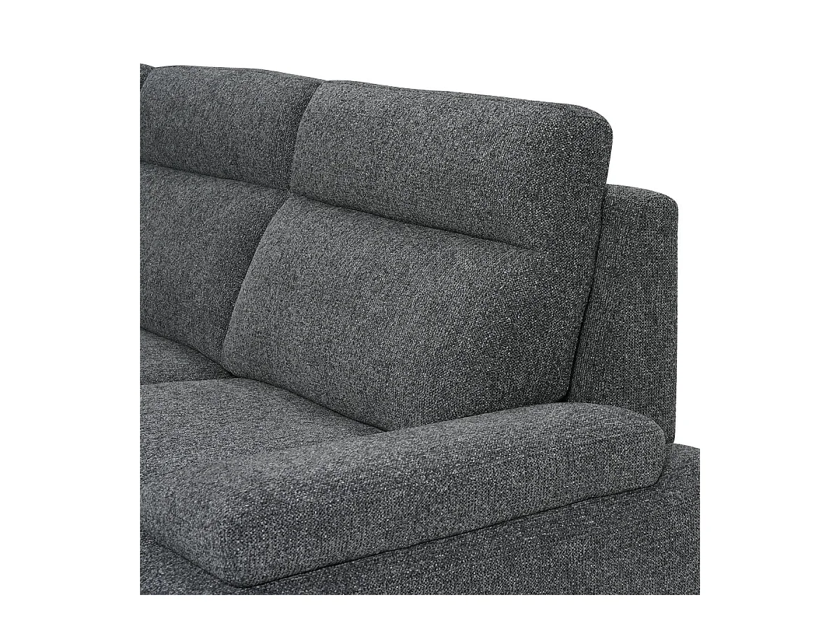 Canapé d'angle droite Seattle - 4 places - Tissu - Gris
