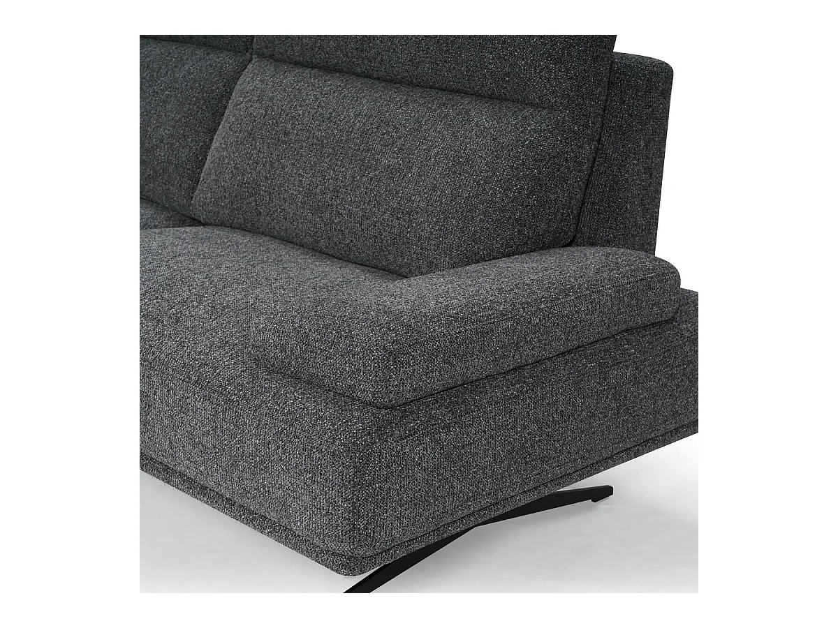 Canapé d'angle droite Seattle - 4 places - Tissu - Gris