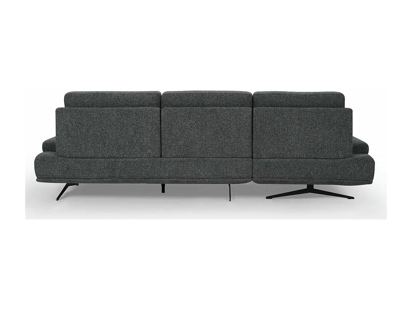 Canapé d'angle droite Seattle - 4 places - Tissu - Gris