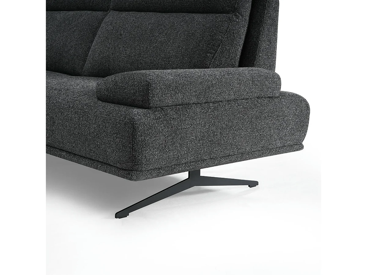 Canapé d'angle droite Seattle - 4 places - Tissu - Gris