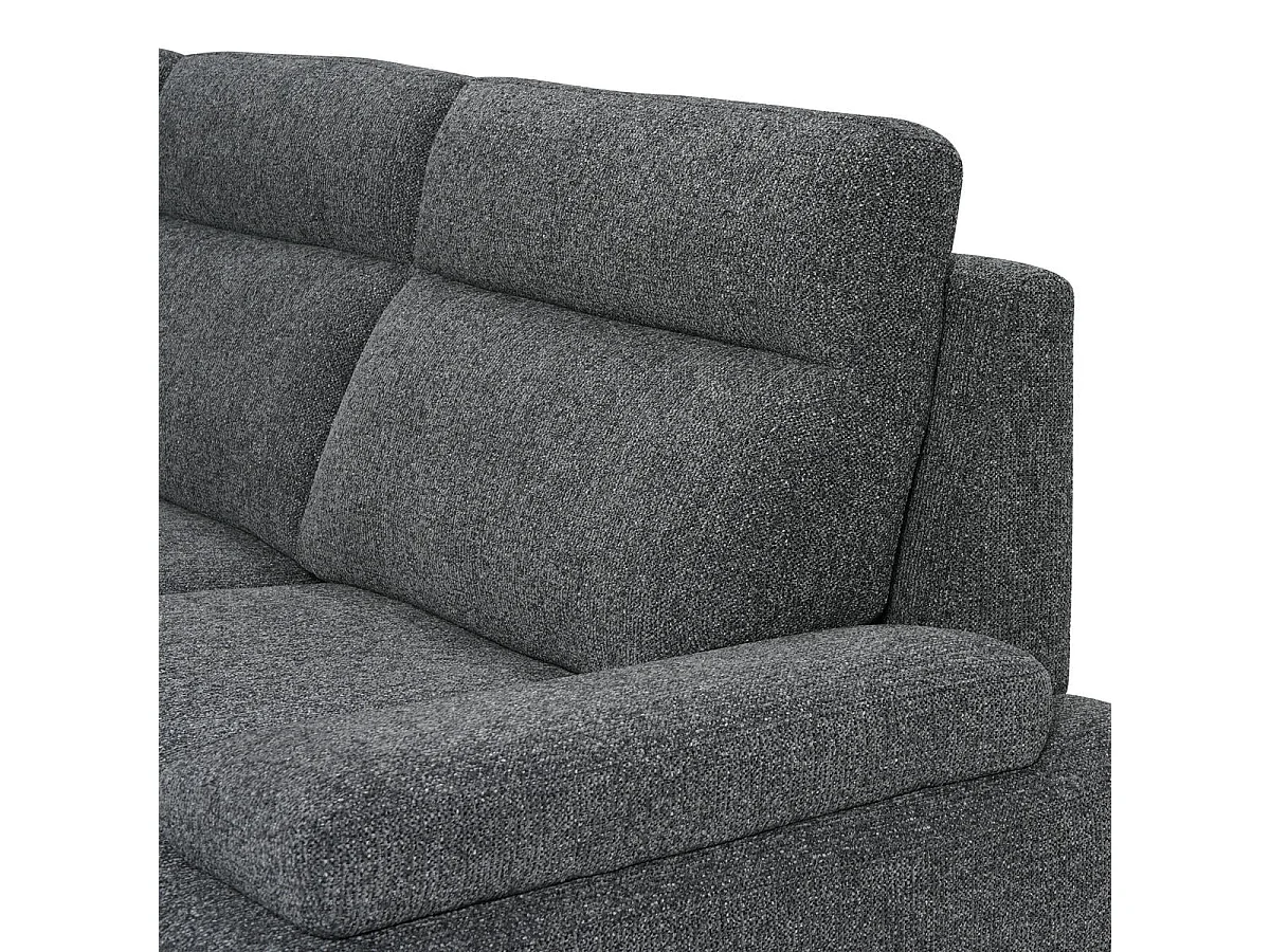 Canapé d'angle droite Seattle - 4 places - Tissu - Gris