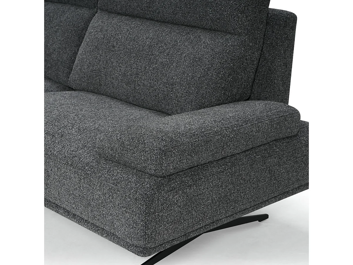 Canapé d'angle droite Seattle - 4 places - Tissu - Gris