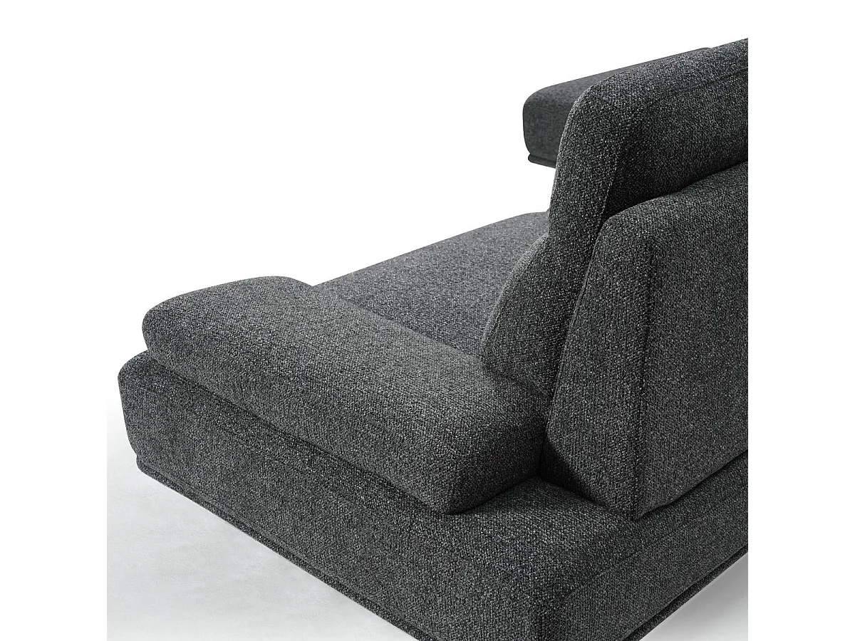 Canapé d'angle droite Seattle - 4 places - Tissu - Gris