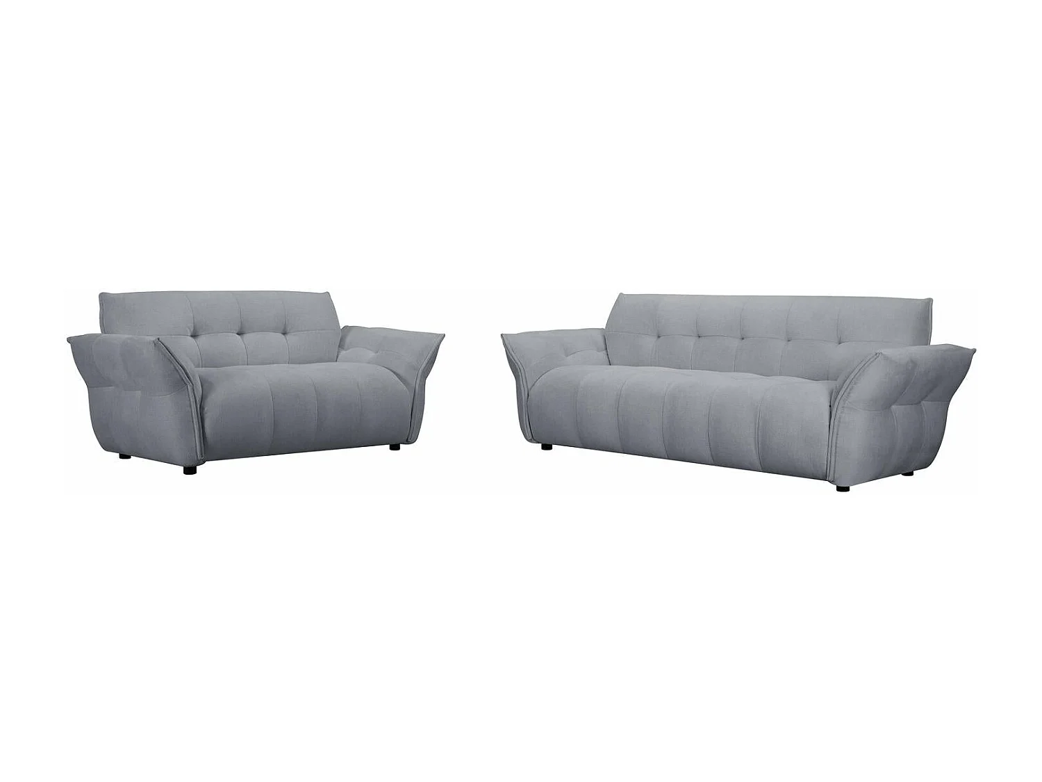 Canapé Lima - 2 places - Tissu - Gris