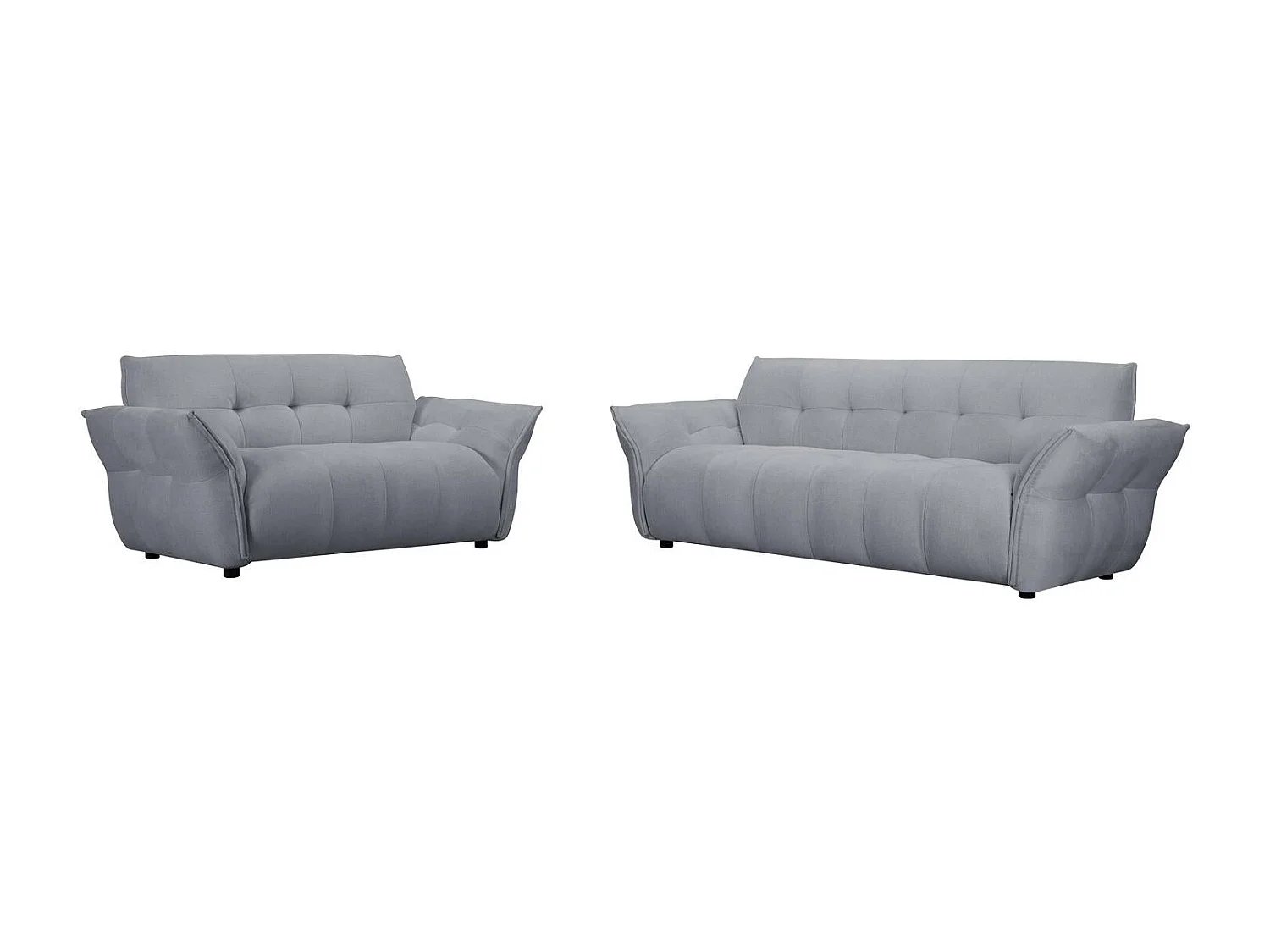 Tweezitsbank Lima van stof - grijs