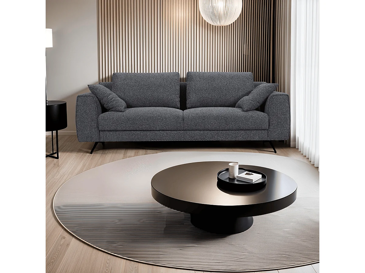 Canapé Detroit - 3 places - Tissu - Gris