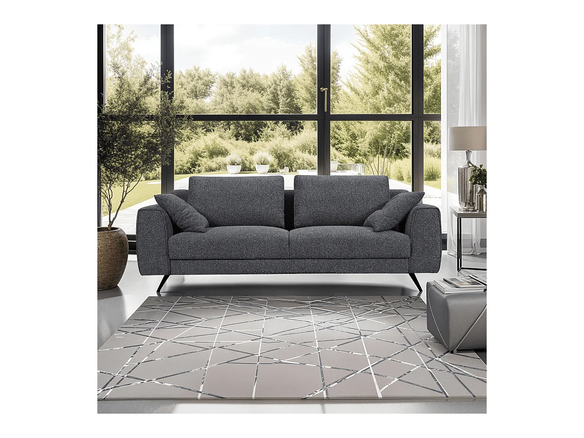 Sofa Detroit - 3-Sitzer - Stoff - Grau