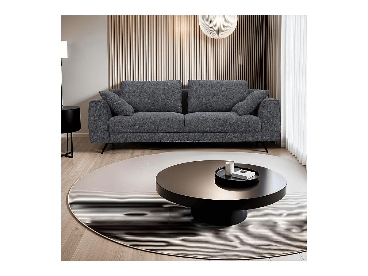 Sofa Detroit - 3-Sitzer - Stoff - Grau