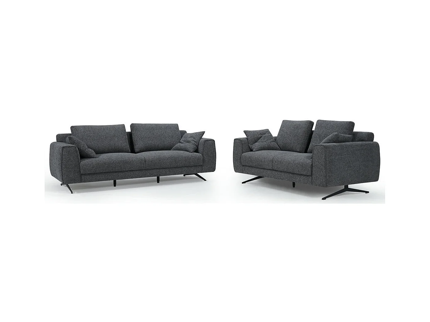 Sofa Detroit - 3-Sitzer - Stoff - Grau