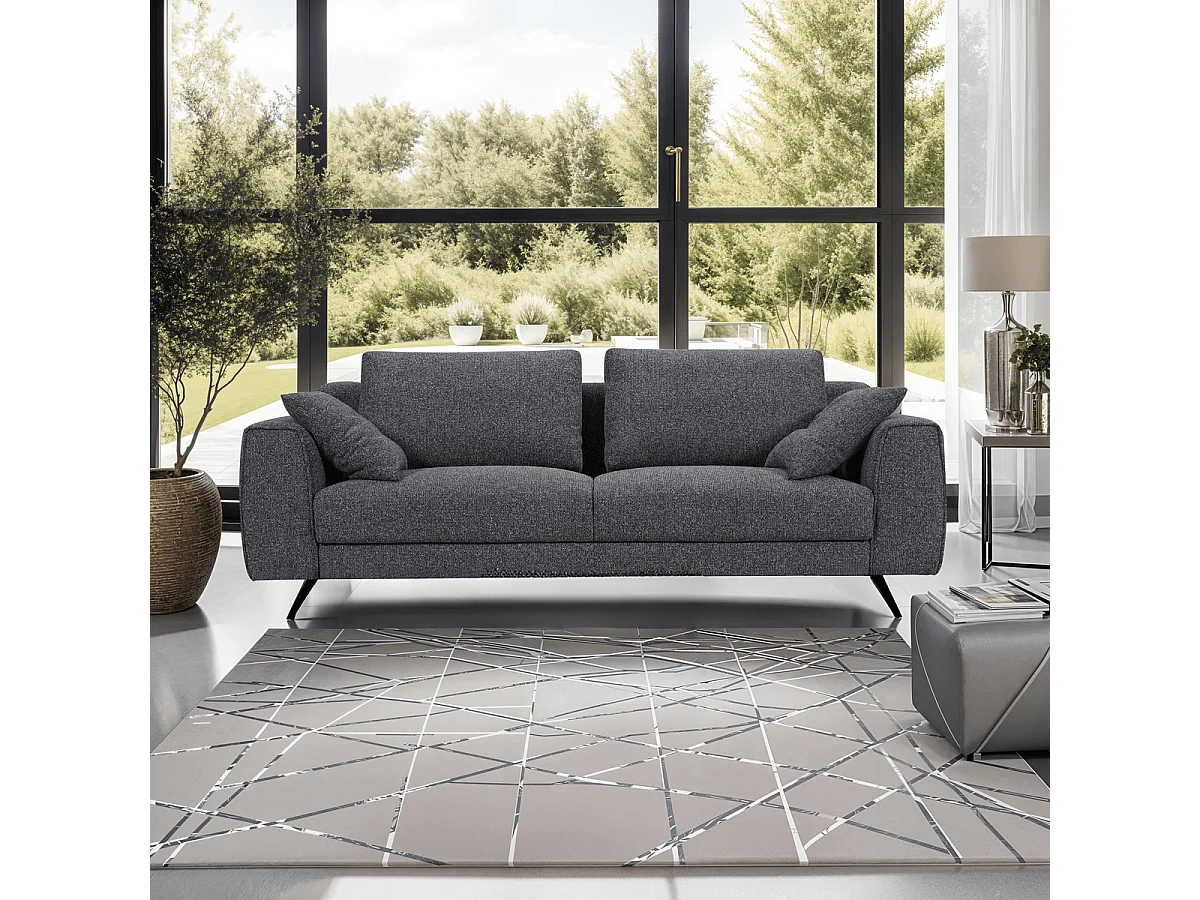 Canapé Detroit - 3 places - Tissu - Gris