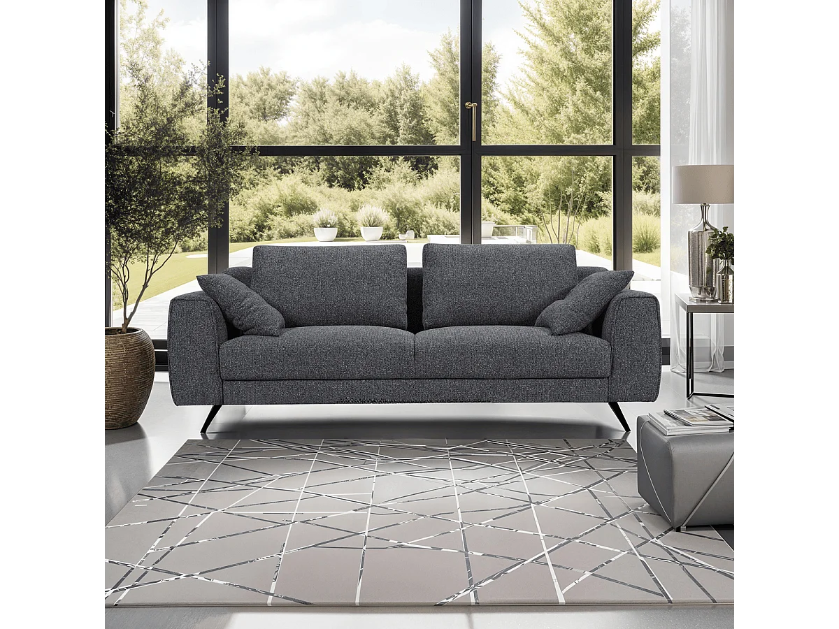 Canapé Detroit - 3 places - Tissu - Gris