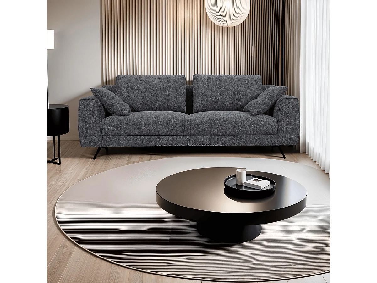 Canapé Detroit - 3 places - Tissu - Gris