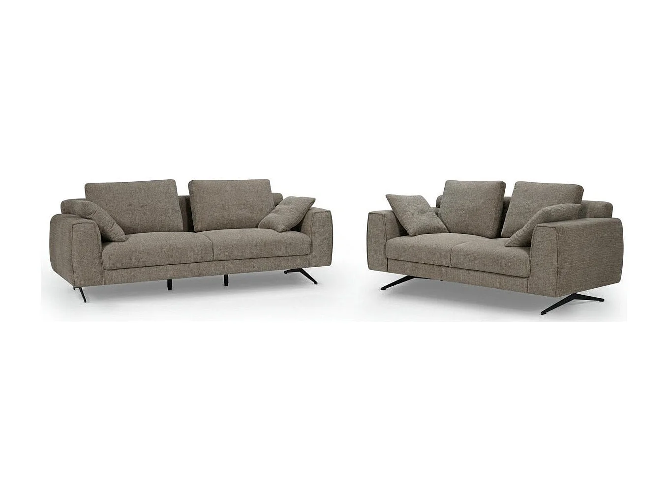 Canapé Detroit - 2 places - Tissu - Marron