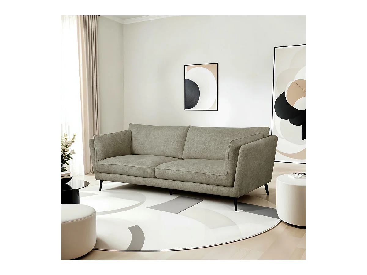 Sofa Bari - 3-Sitzer - Stoff - Beige
