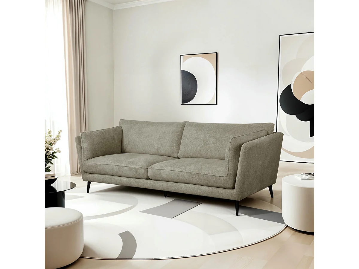 Canapé Bari - 3 places - Tissu - Beige