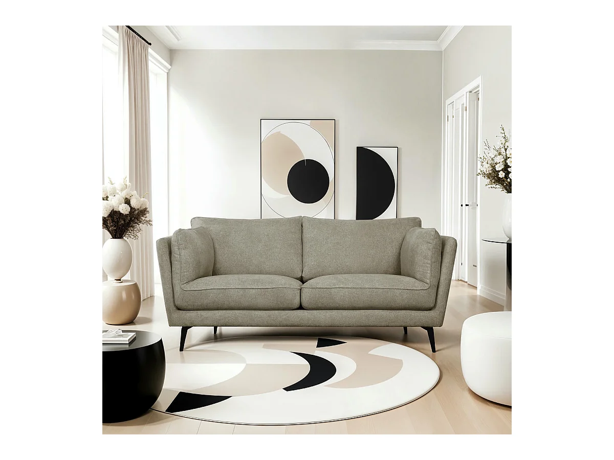 Tweezitsbank Bari van stof - beige