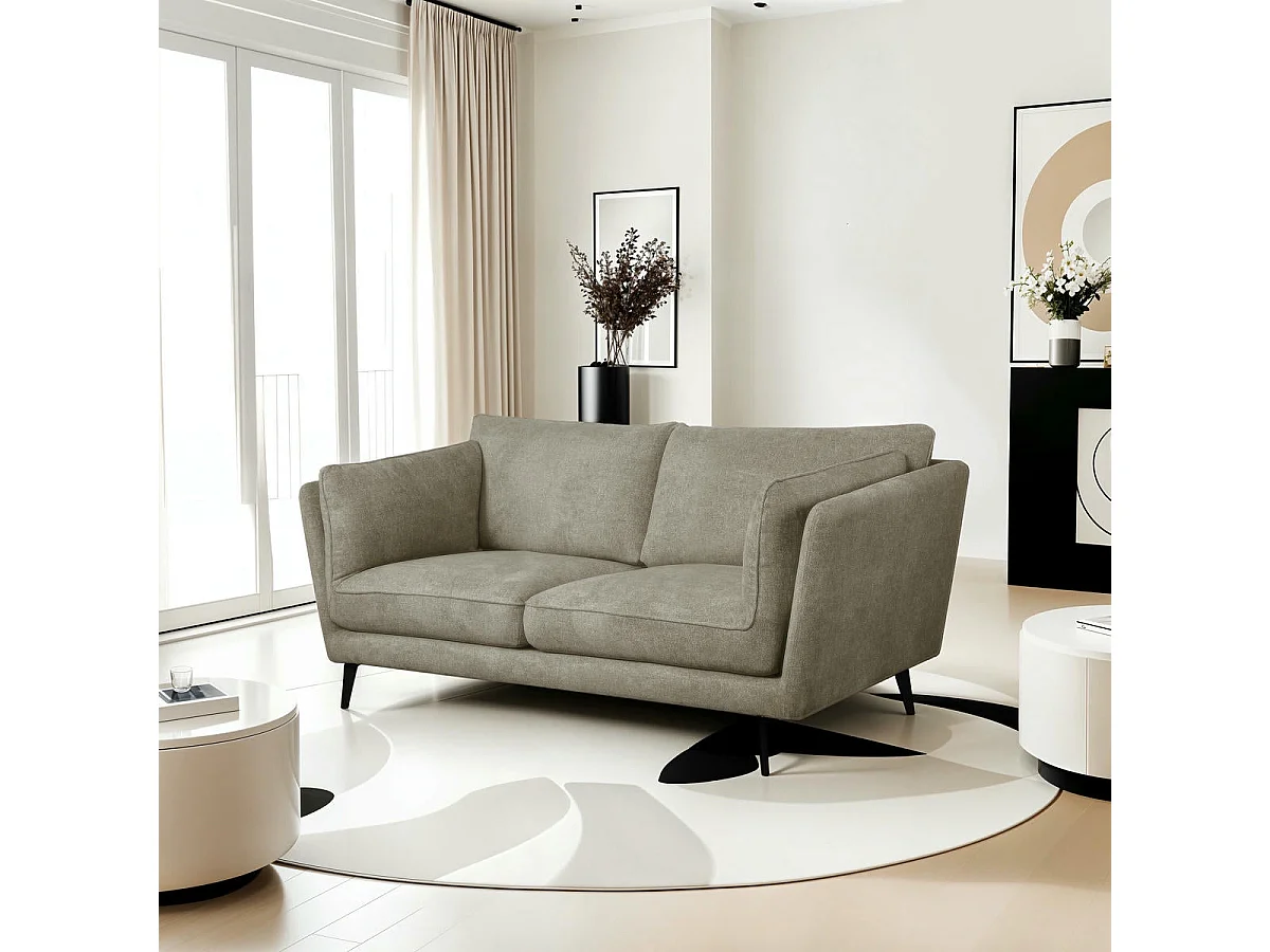 Canapé Bari - 2 places - Tissu - Beige