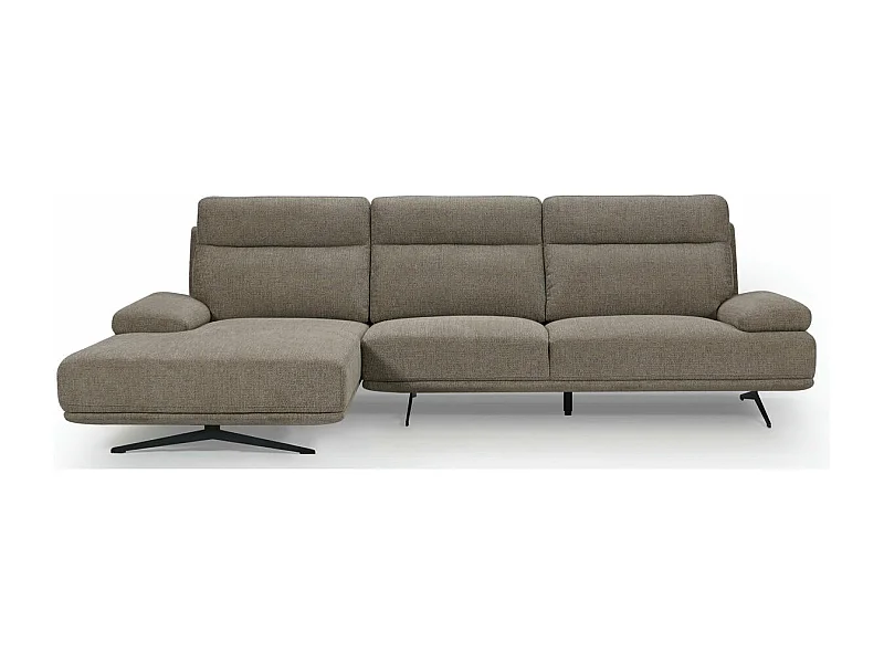 Ecksofa Rechts Seattle - 4-Sitzer - Stoff - Braun