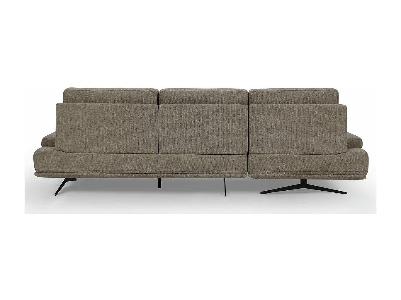 Canapé d'angle droite Seattle - 4 places - Tissu - Marron