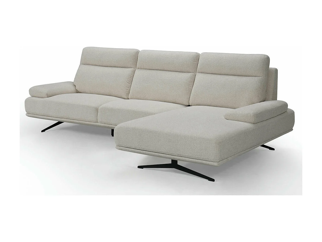 Ecksofa Links Seattle - 4-Sitzer - Stoff - Beige