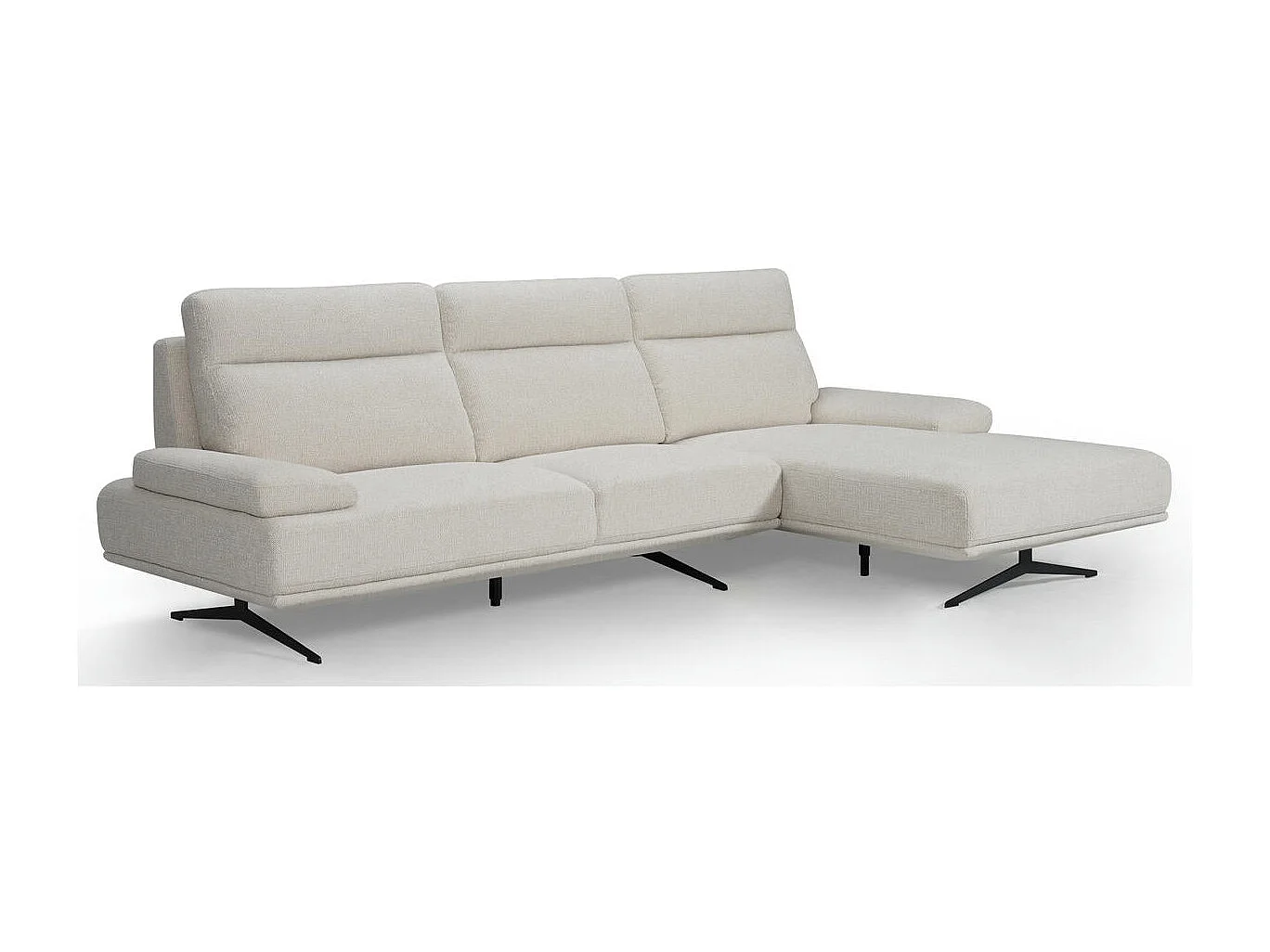 Ecksofa Links Seattle - 4-Sitzer - Stoff - Beige