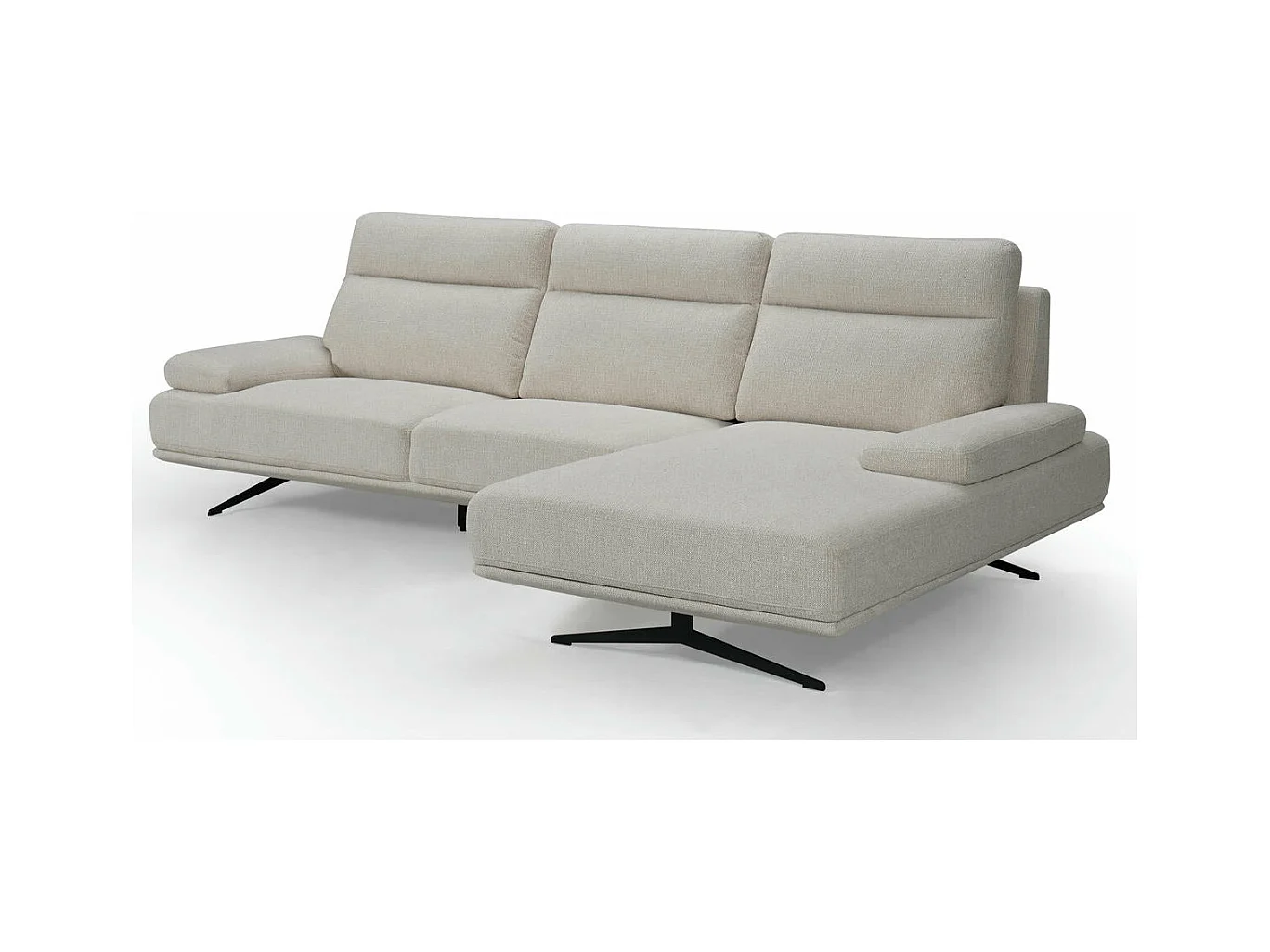 Canapé d'angle gauche Seattle - 4 places - Tissu - Beige