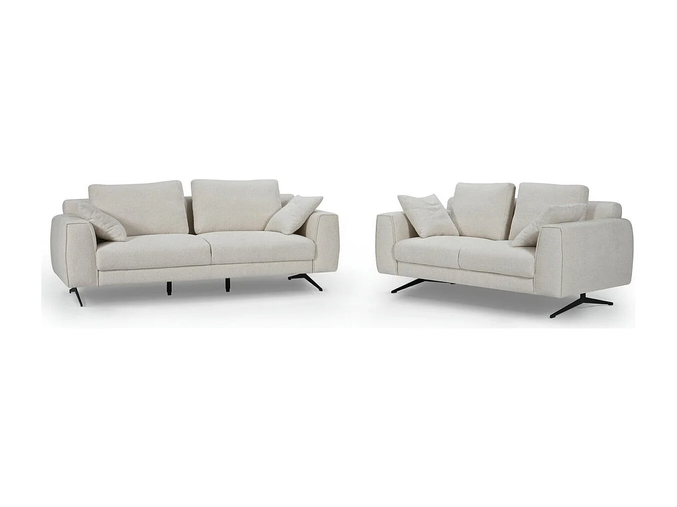 Canapé Detroit - 2 places - Tissu - Beige