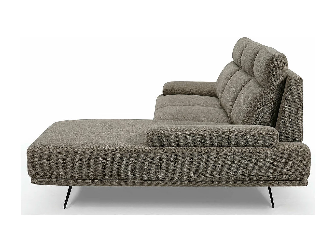 Ecksofa Links Seattle - 4-Sitzer - Stoff - Braun