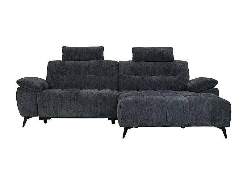 Ecksofa Rechts Colorado - 3-Sitzer - Stoff - Grau