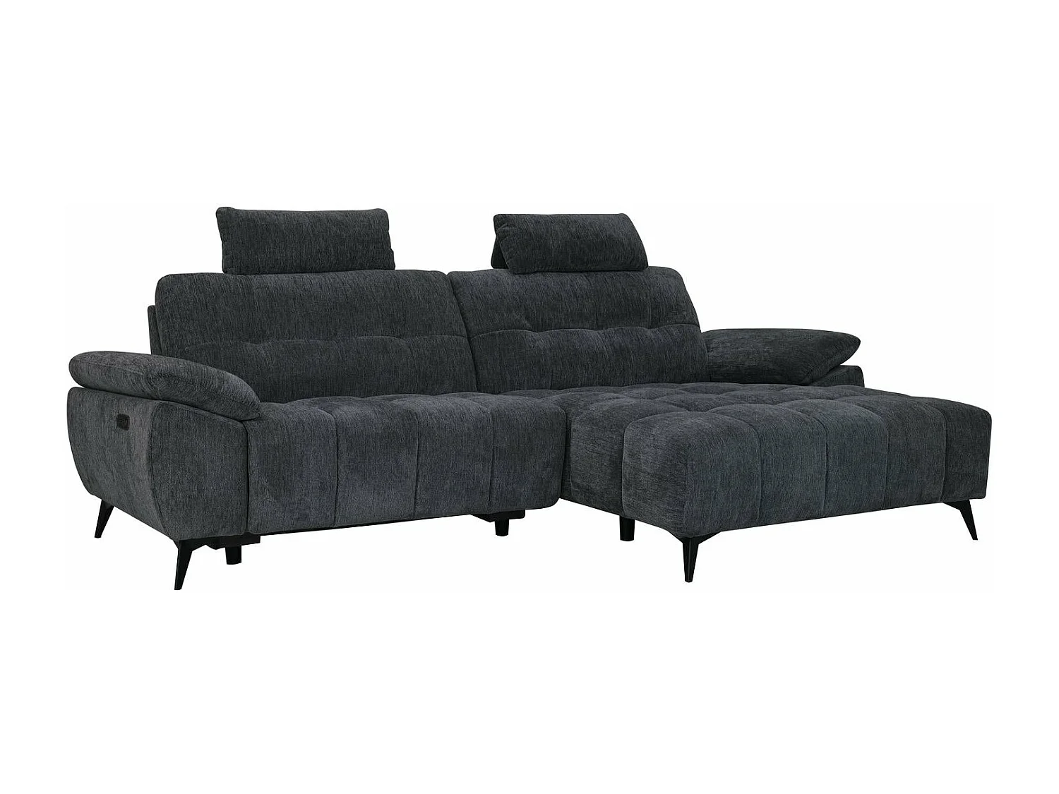 Ecksofa Rechts Colorado - 3-Sitzer - Stoff - Grau