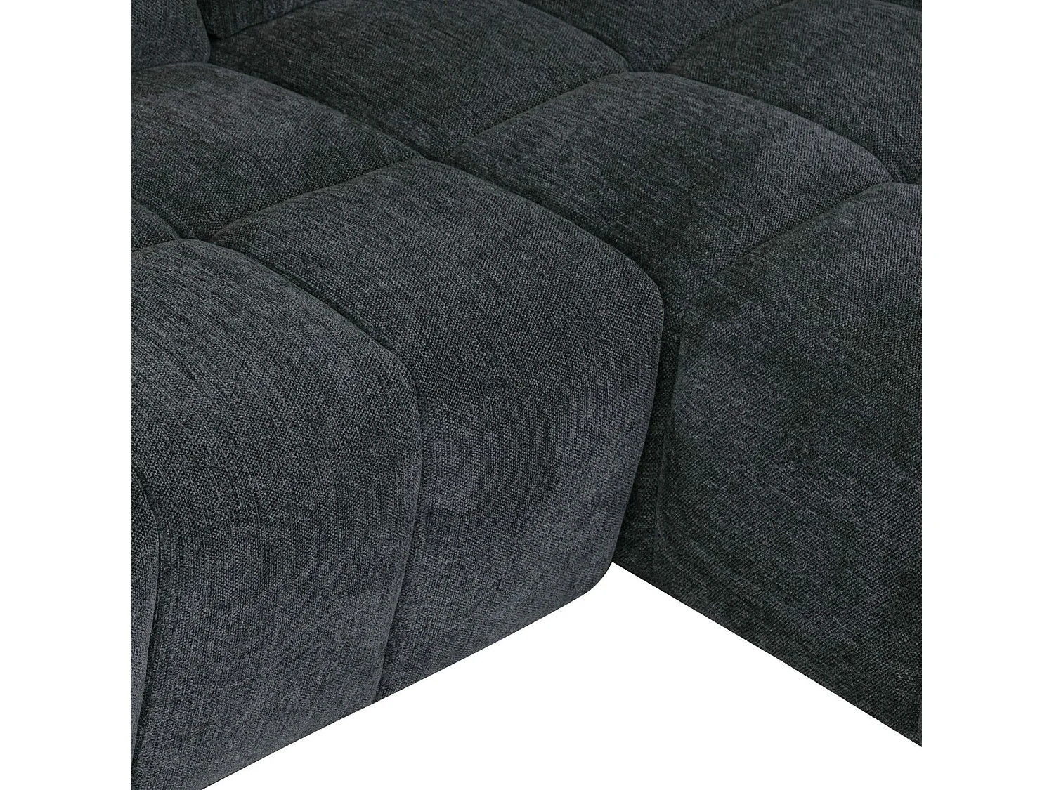 Ecksofa Rechts Colorado - 3-Sitzer - Stoff - Grau