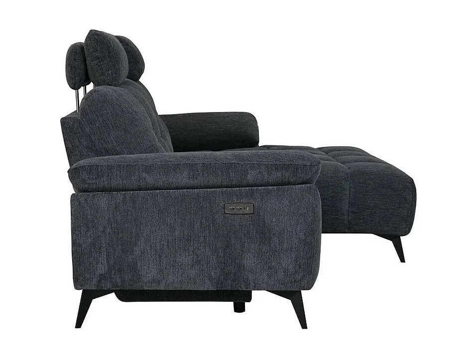 Canapé d'angle droite Colorado - 3 places - Tissu - Gris