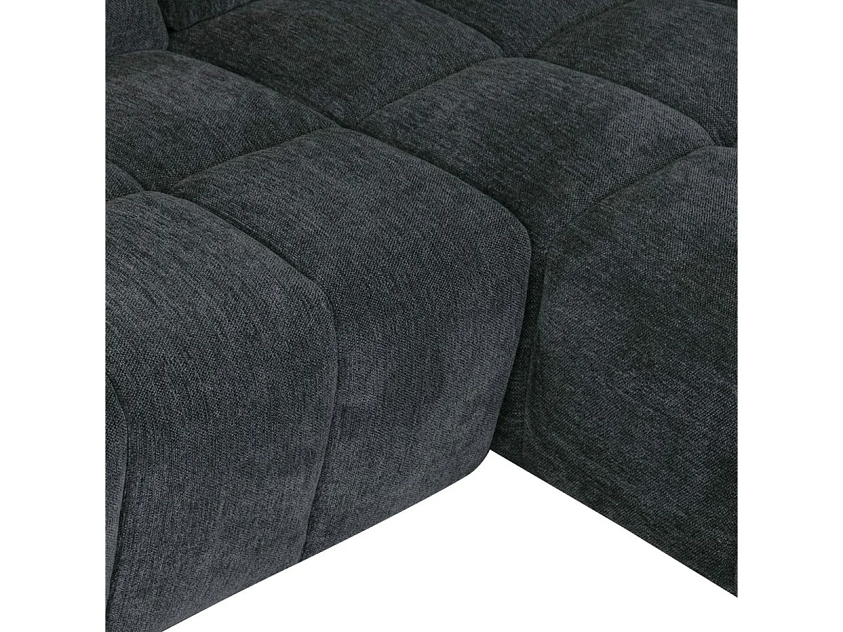 Canapé d'angle droite Colorado - 3 places - Tissu - Gris