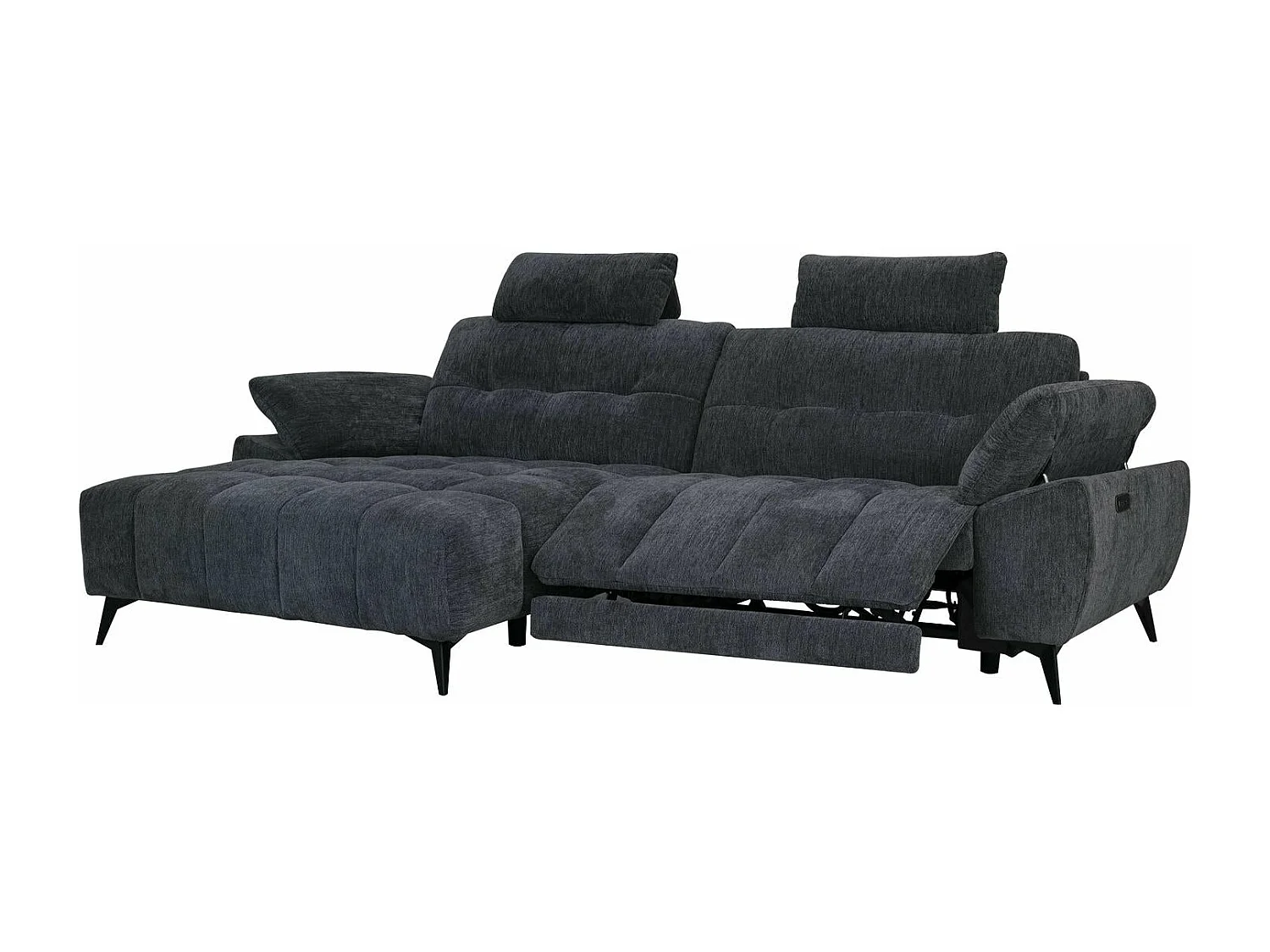 Ecksofa Links Colorado - 3-Sitzer - Stoff - Grau