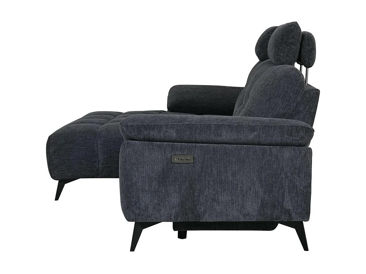 Canapé d'angle gauche Colorado - 3 places - Tissu - Gris