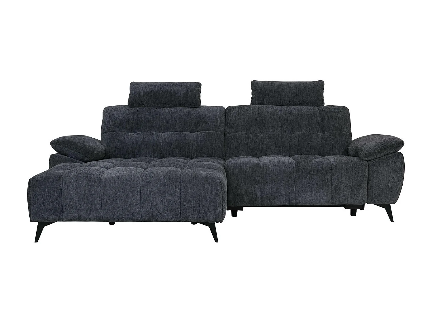 Ecksofa mit Relaxfunktion Left 3-Sitzer Colorado - Stoff Chenille - Schwarz