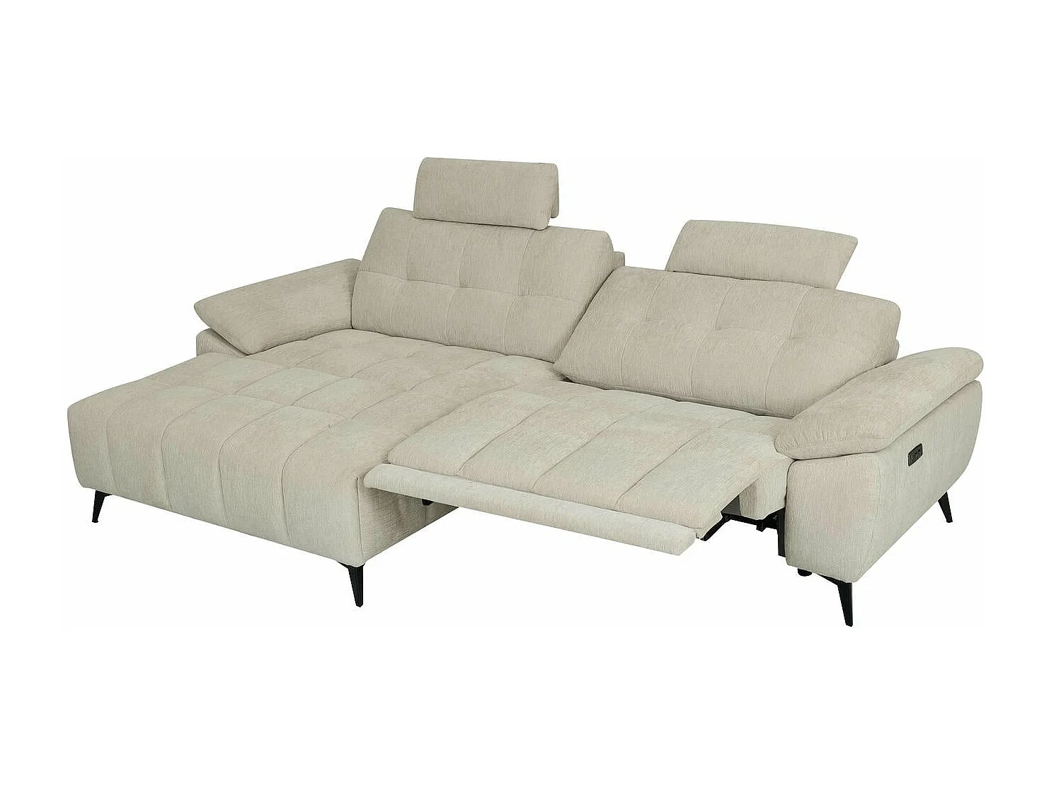 Ecksofa Links Colorado - 3-Sitzer - Stoff - Beige