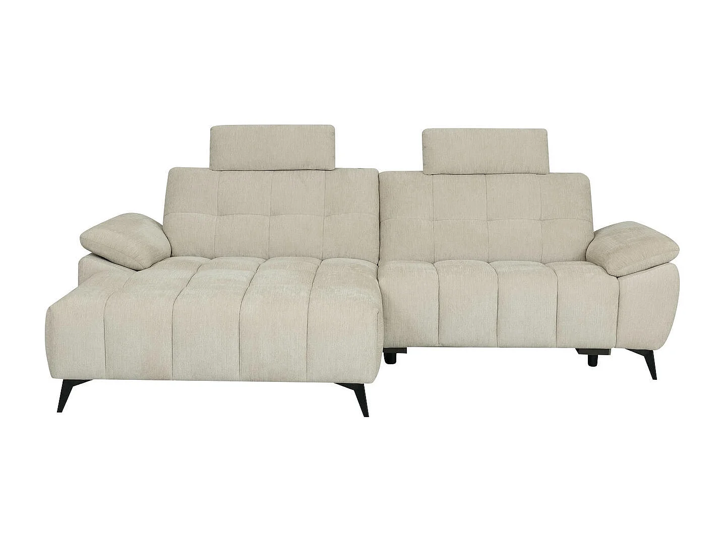 Canapé d'angle gauche Colorado - 3 places - Tissu - Beige