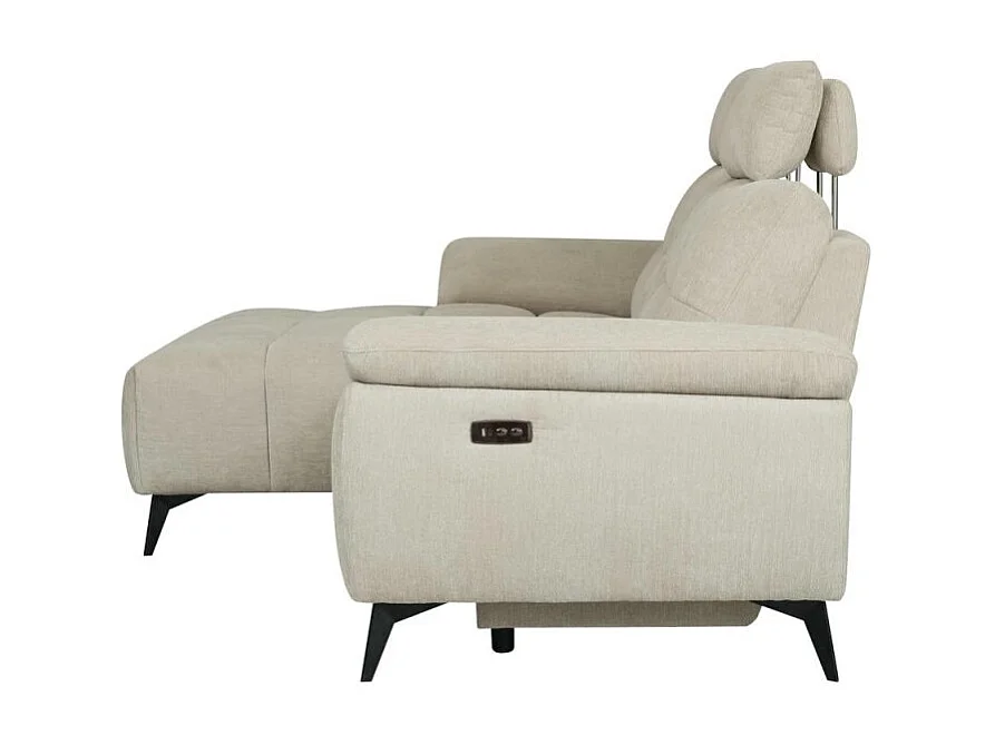 Canapé d'angle gauche Colorado - 3 places - Tissu - Beige