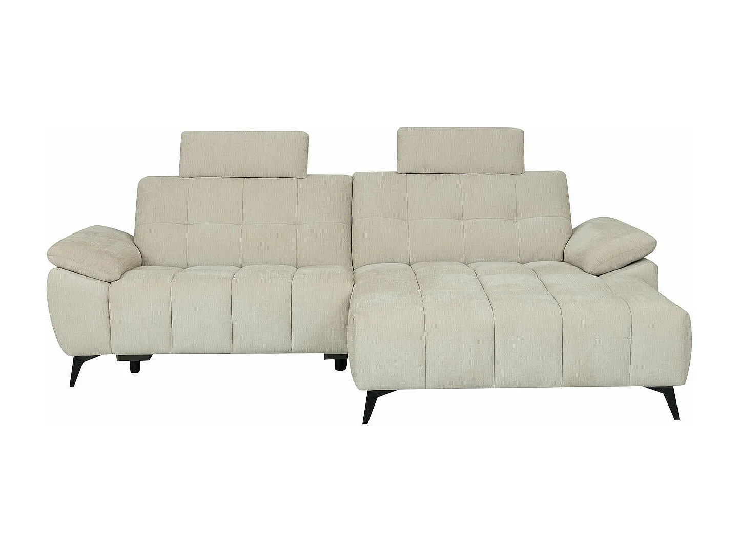 Hoekbank met hoek rechts 3 zitplaatsen elektrische relaxbank Colorado van stof -