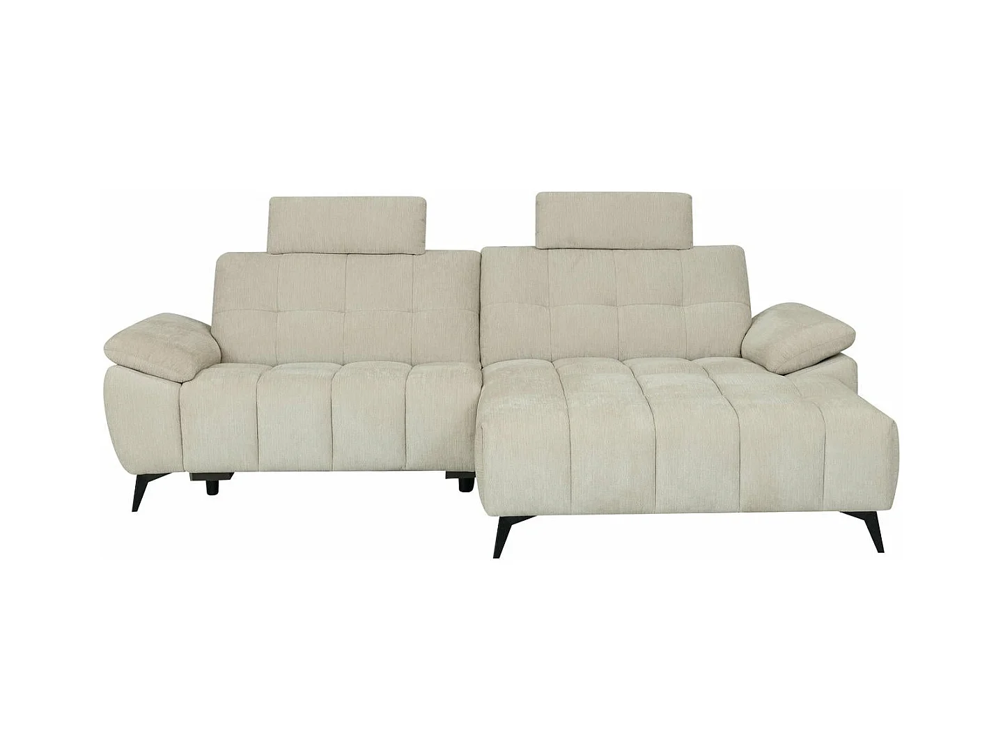 Ecksofa Rechts Colorado - 3-Sitzer - Stoff - Beige