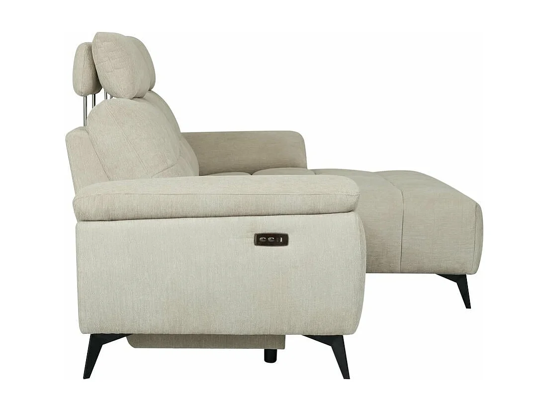 Hoekbank met hoek rechts 3 zitplaatsen elektrische relaxbank Colorado van stof -