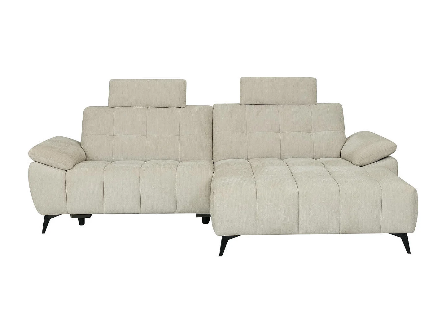 Canapé d'angle droite Colorado - 3 places - Tissu - Beige