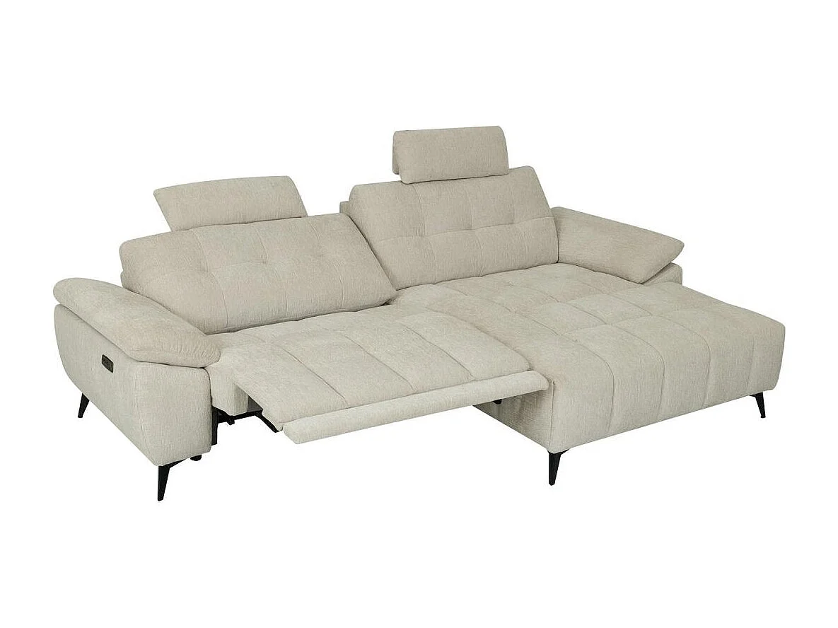 Canapé d'angle droite Colorado - 3 places - Tissu - Beige