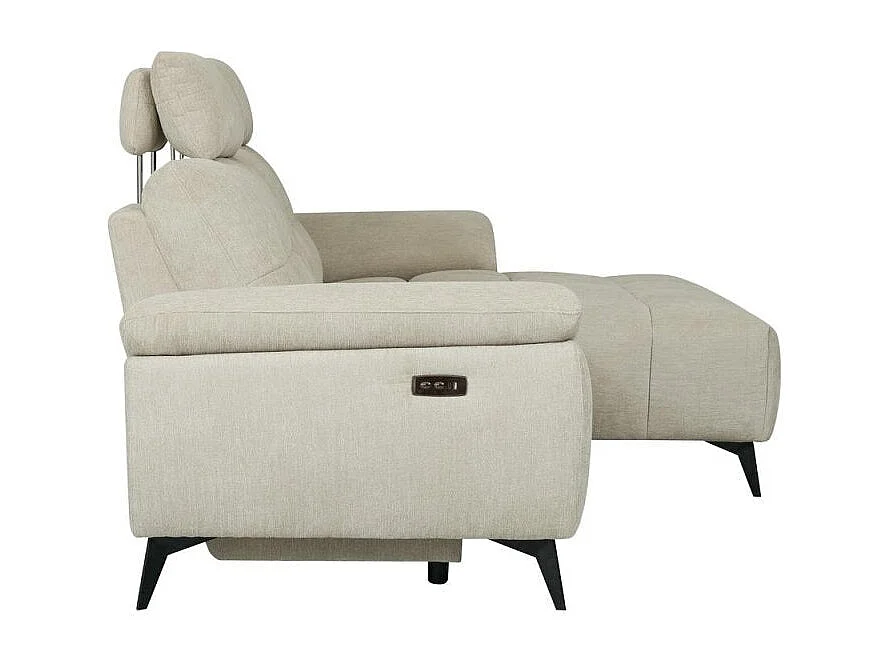 Canapé d'angle droite Colorado - 3 places - Tissu - Beige